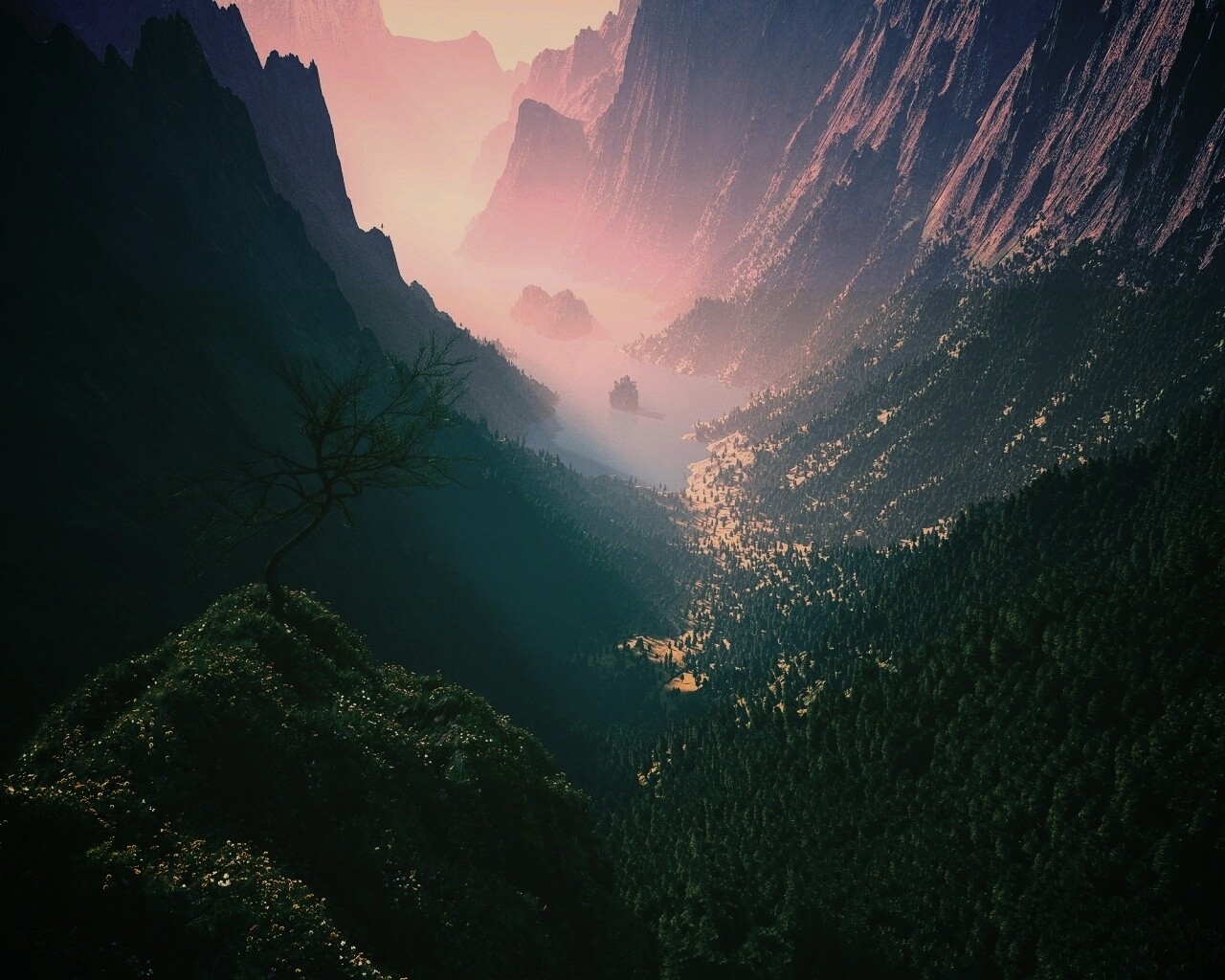 Озеро на перевале обои