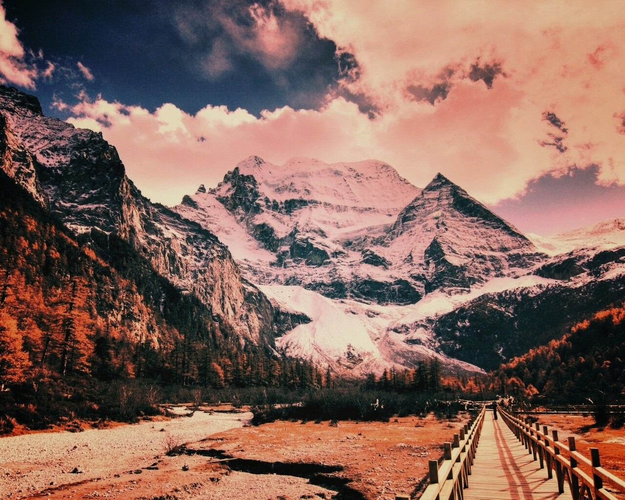 Дорога в горы обои