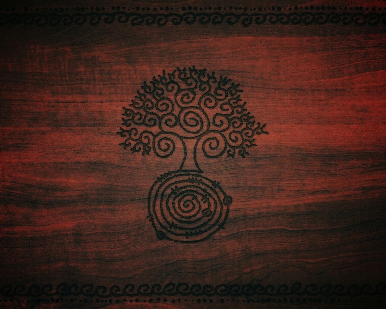 Выжженный рисунок дерева обои