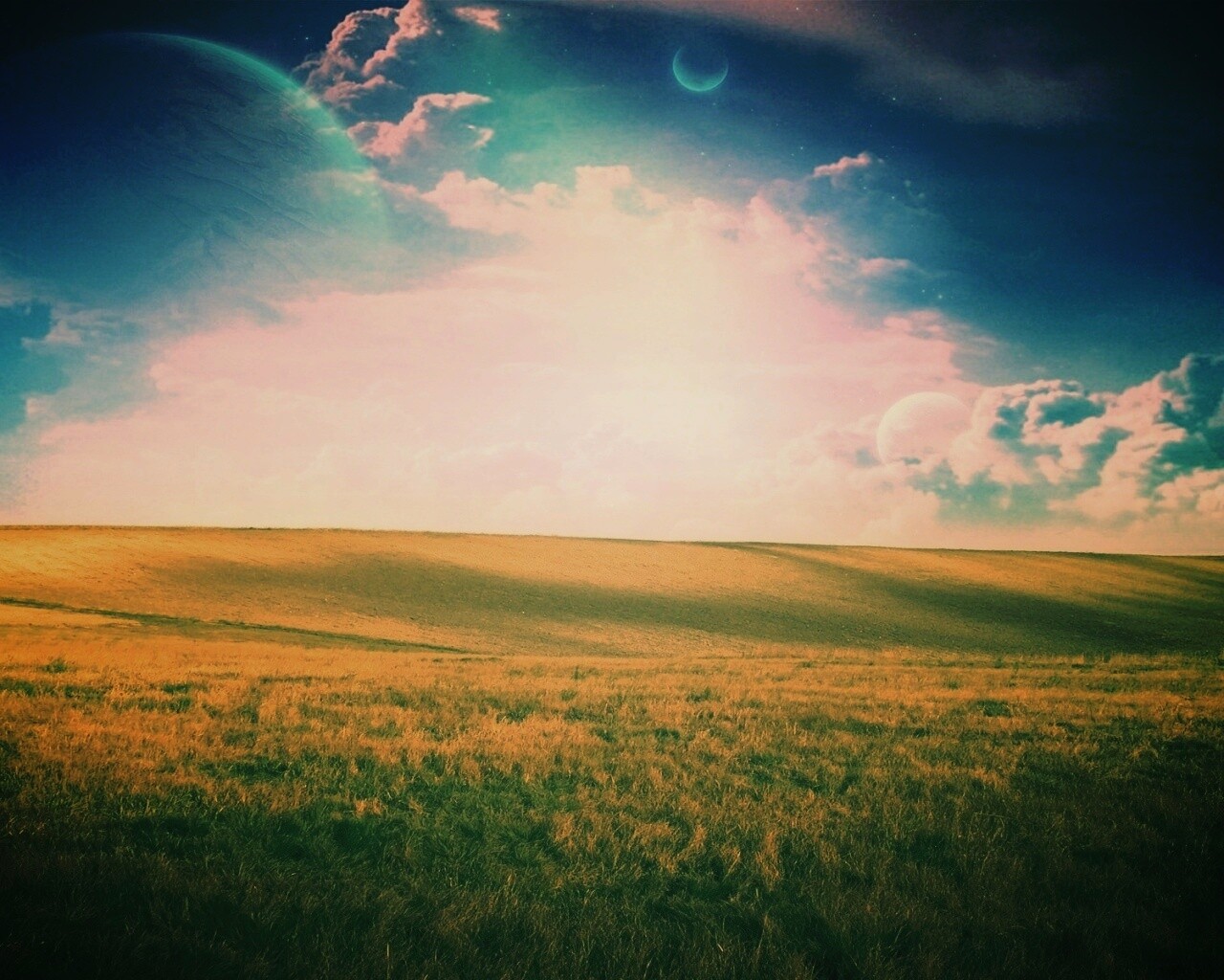 Луг на другой планете обои