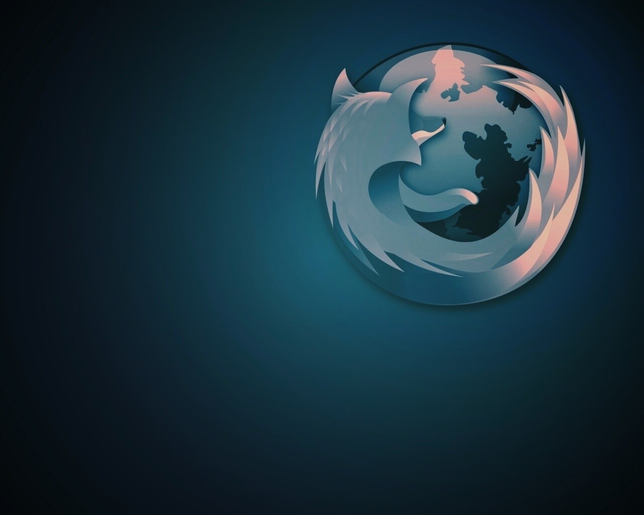 Логотип Firefox в синих тонах обои