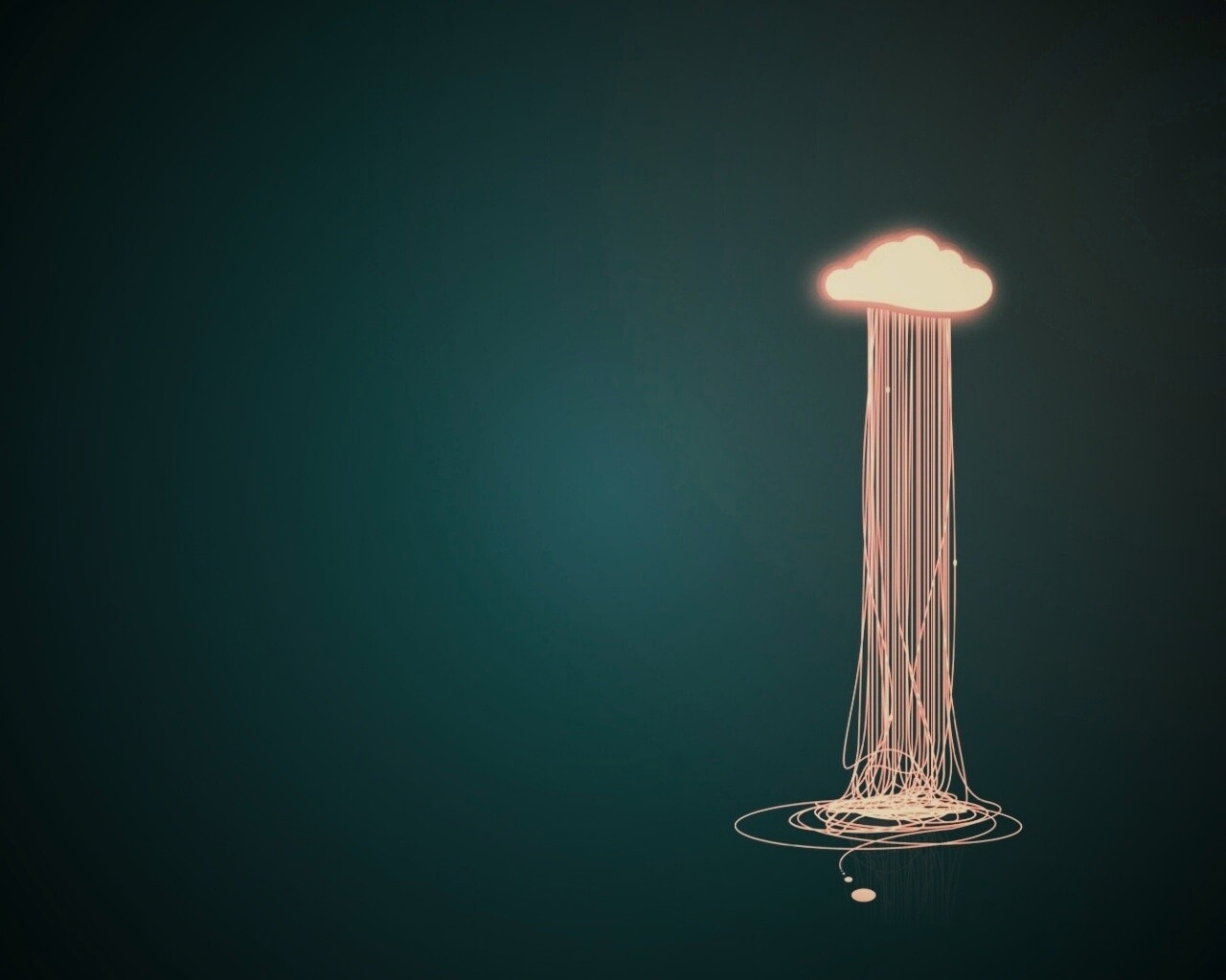 Тучка изливается нитями обои