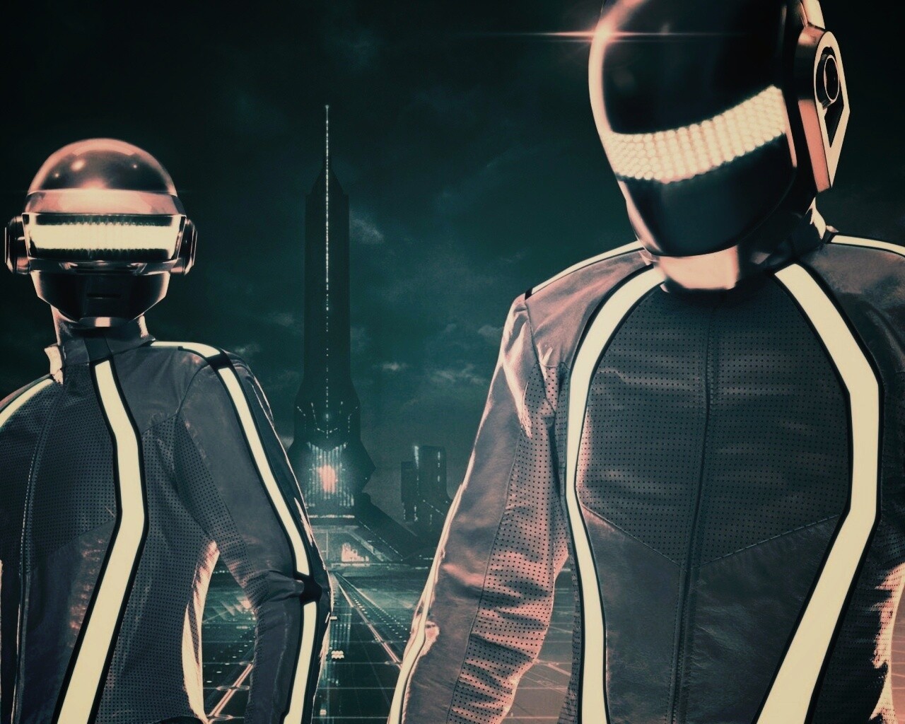 Daft Punk на съемках фильма TRON обои
