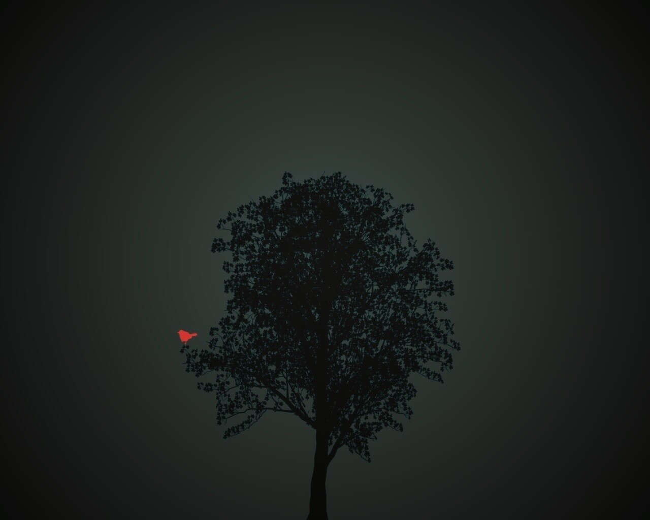 Дерево и птица обои