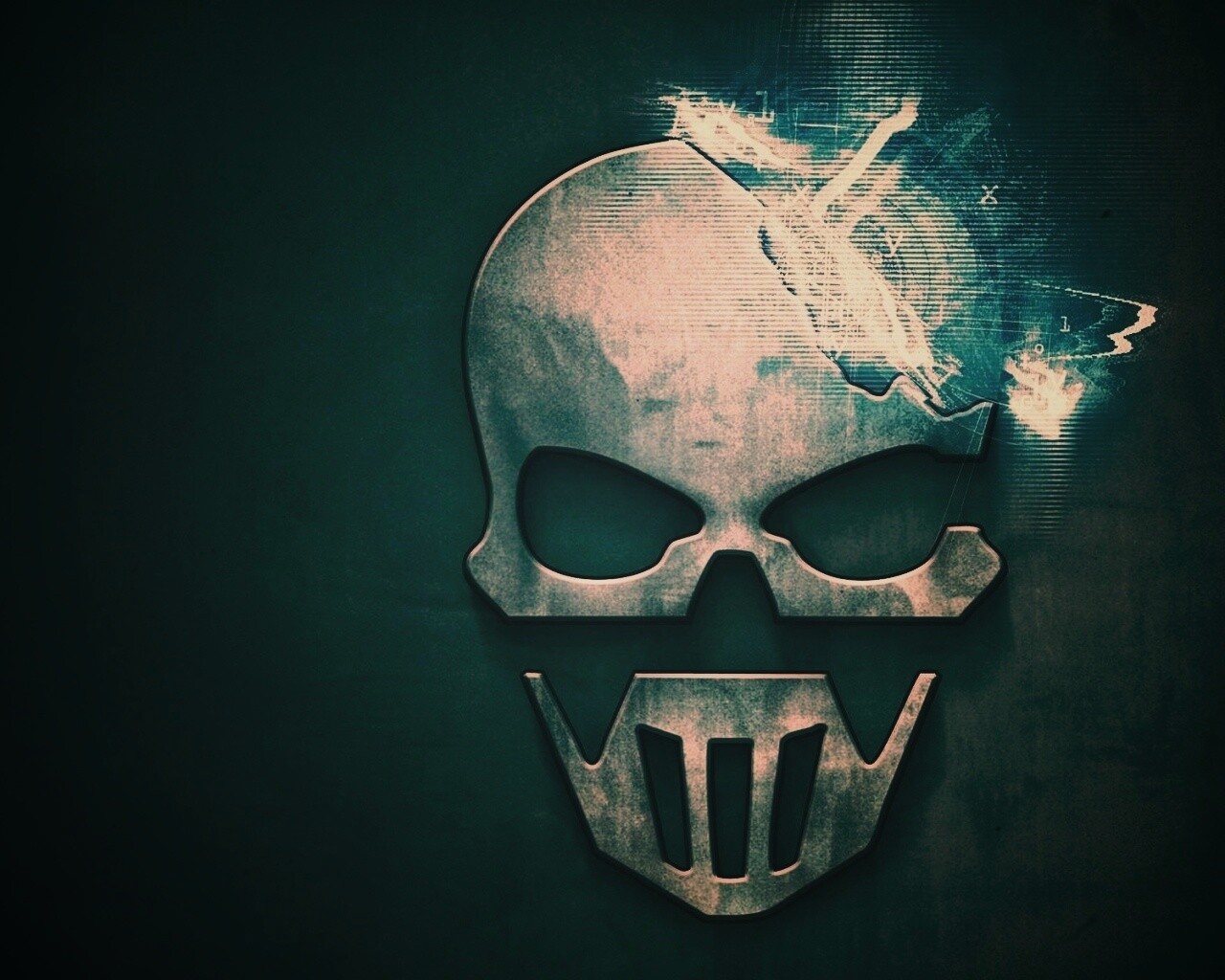 Контур стального черепа обои