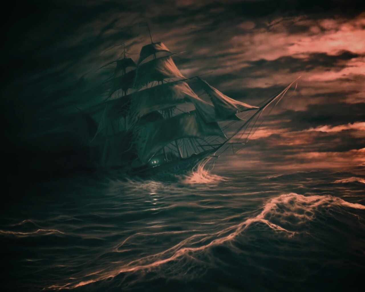 Корабль призрак поднимается со дна обои
