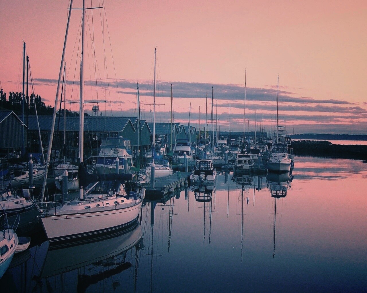 Лодочная пристань обои