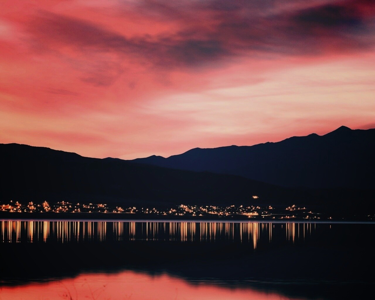 Закат на озере Юта обои