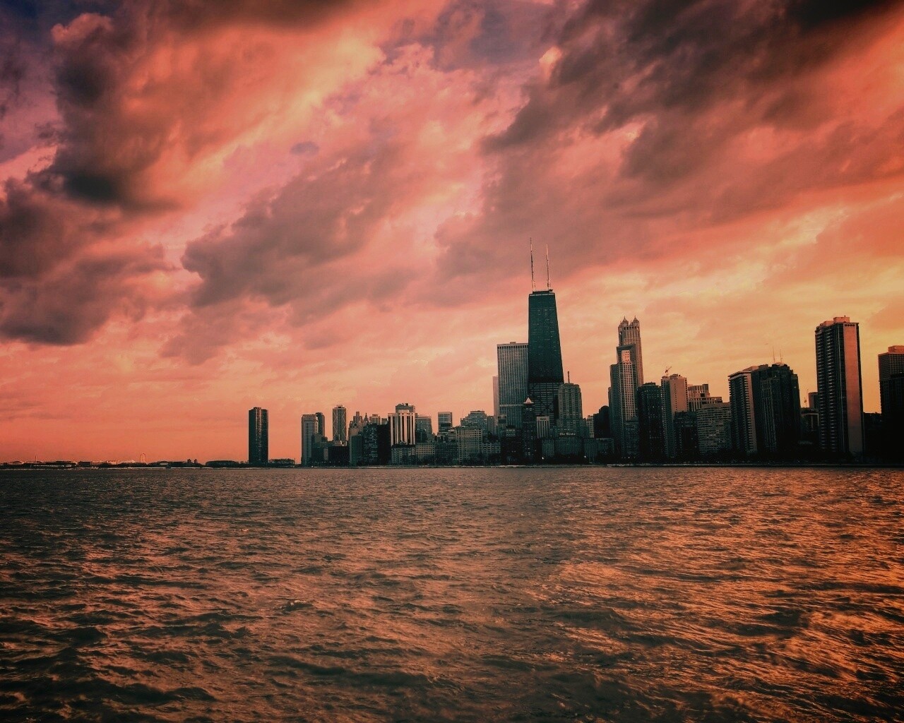 Вид на Чикаго обои