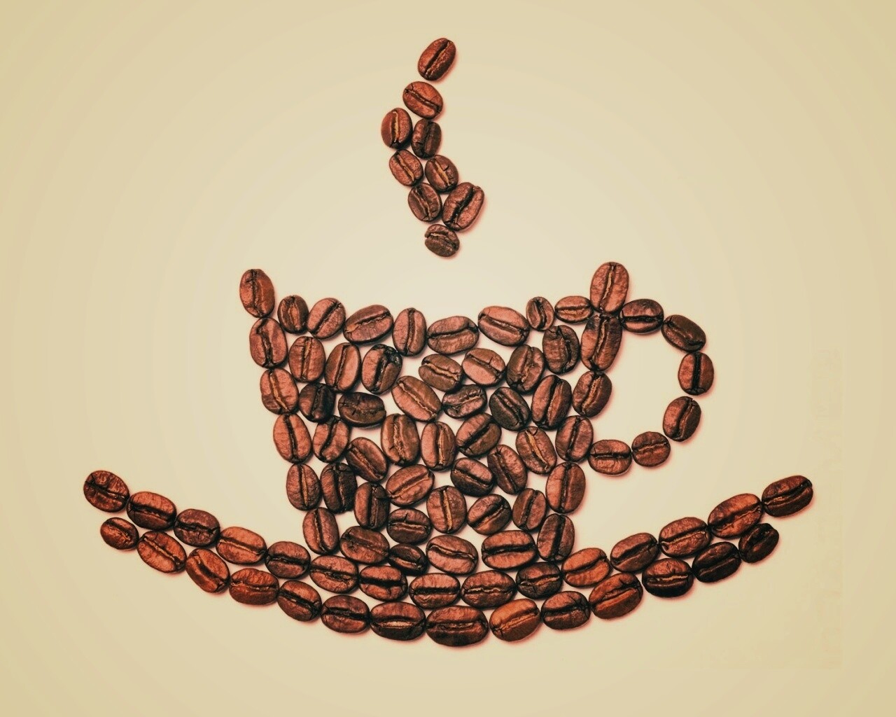 Картина из кофейных зёрен обои