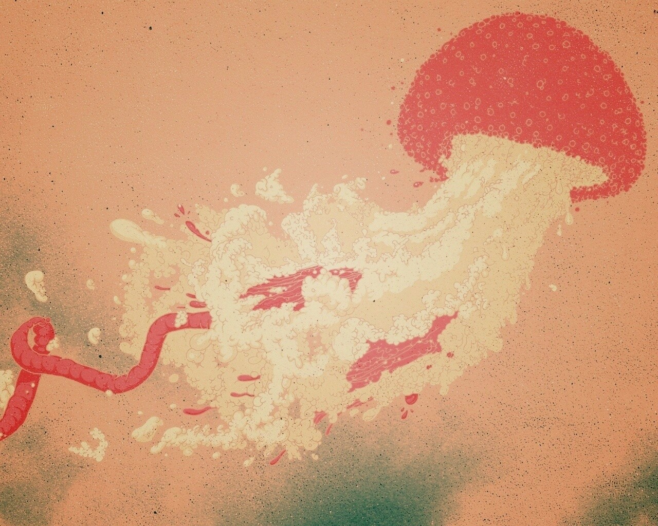 Розовая медуза обои