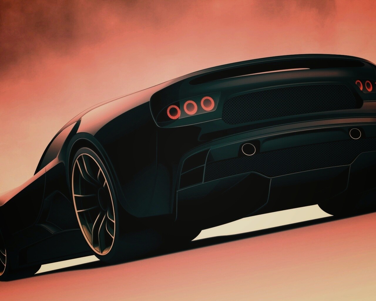 Красивый чёрный спорткар обои