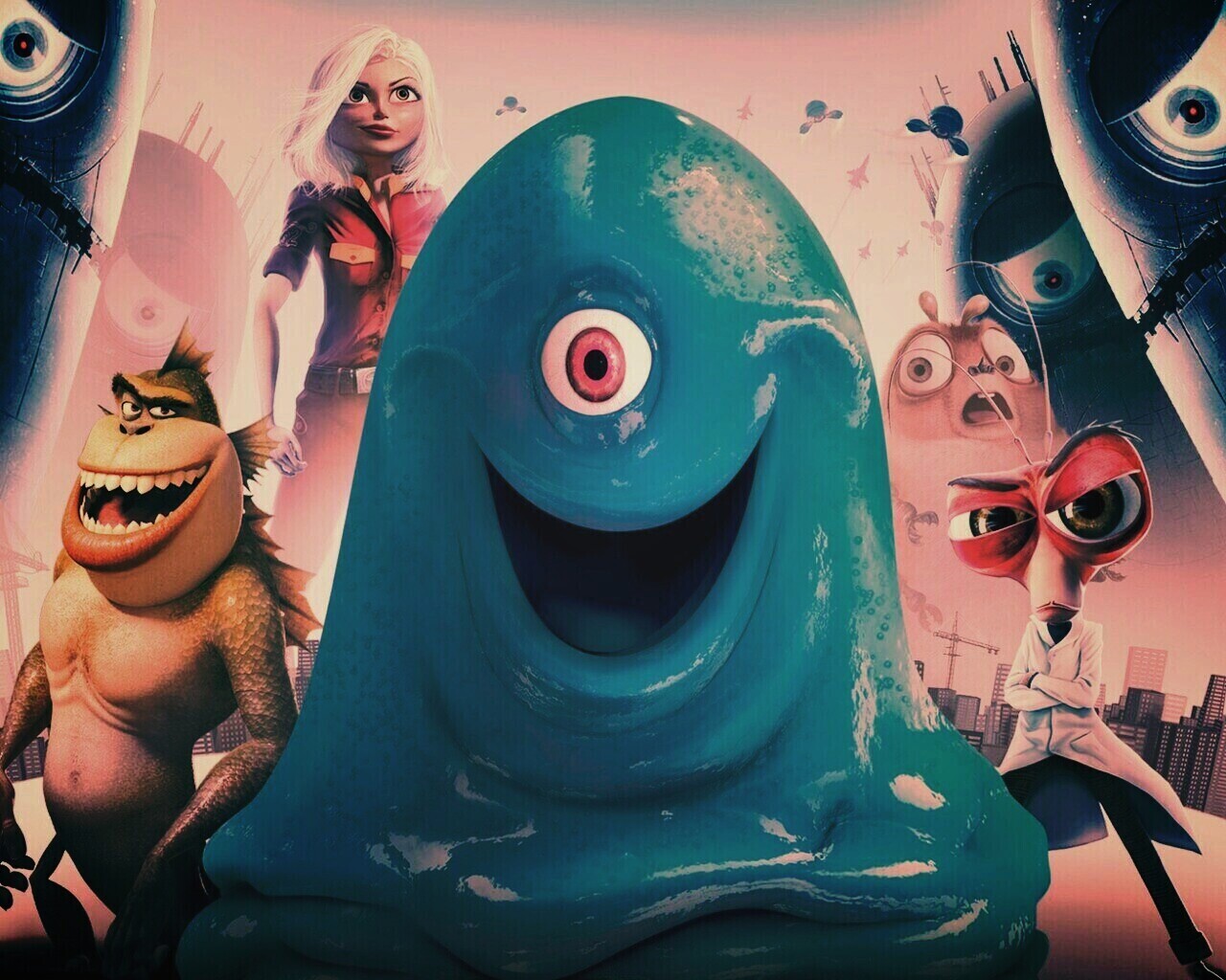 Монстры против пришельцев обои