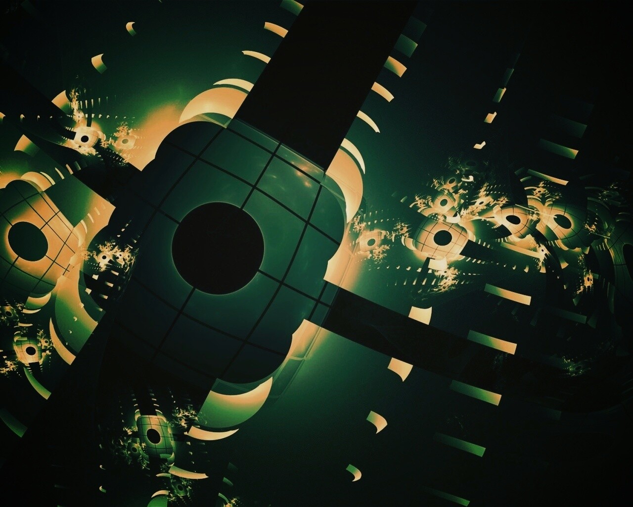 Абстрактные темно-зеленые фигуры обои