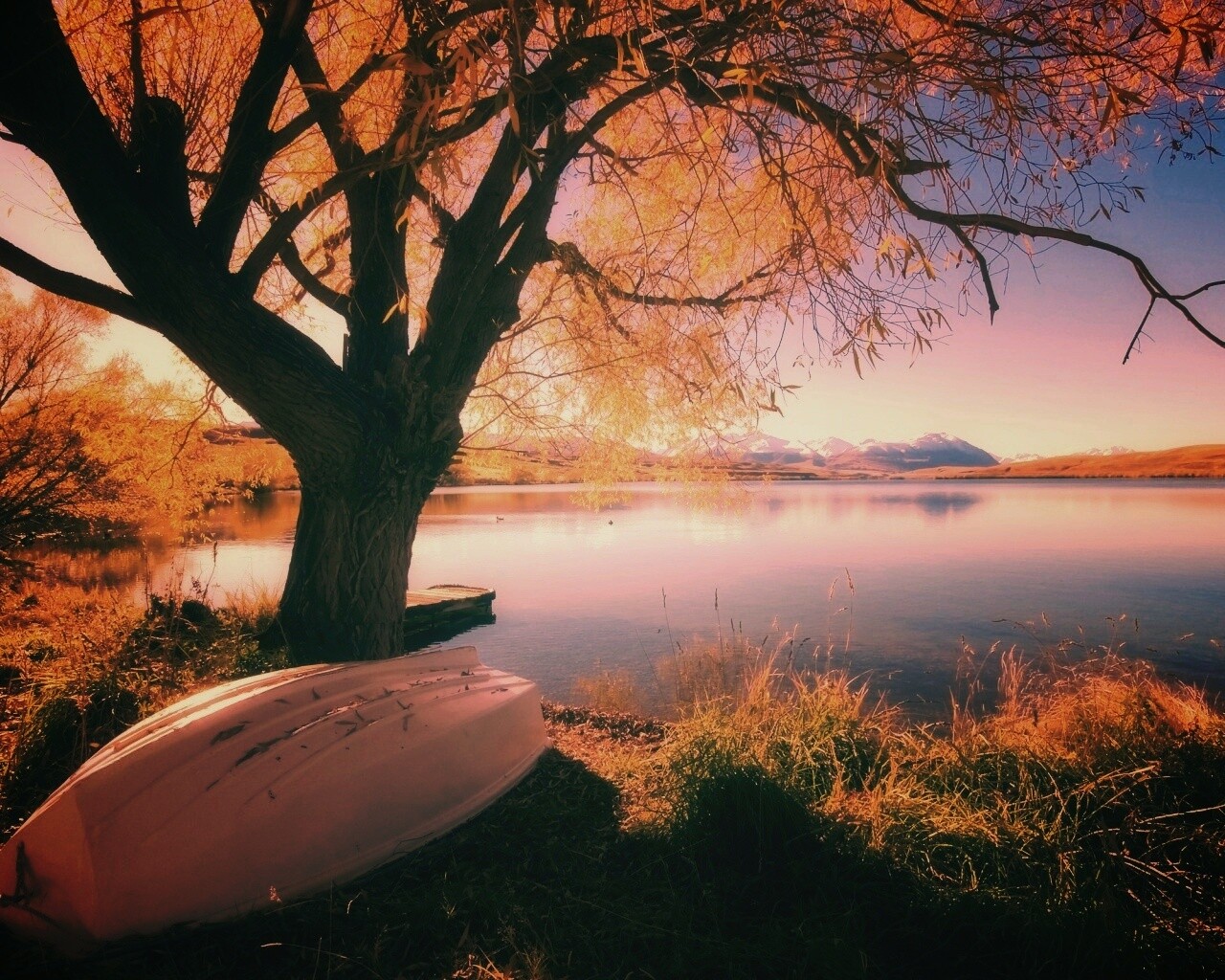 Осеннее озеро обои