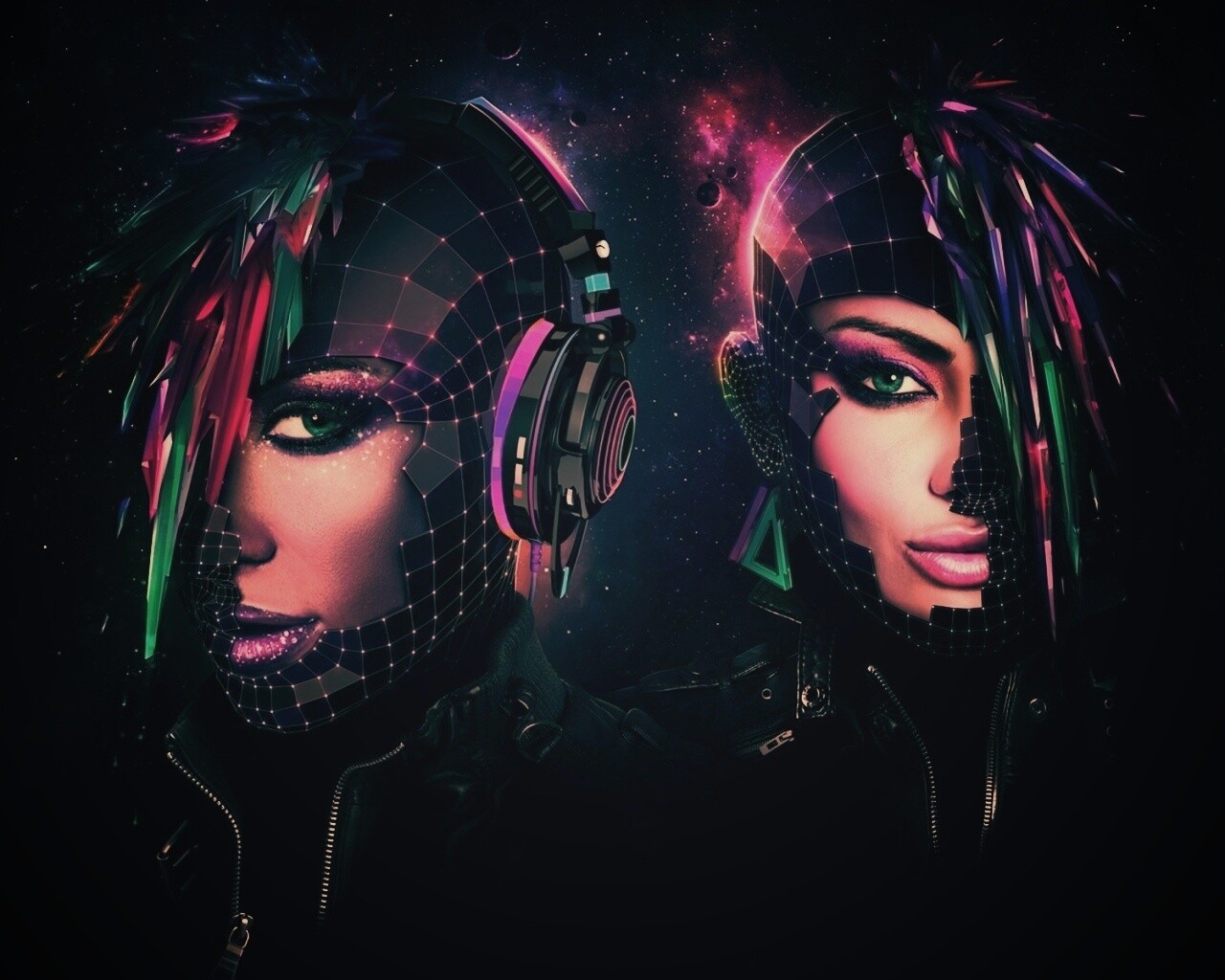 Кристаллические девушки из компьютерного мира обои