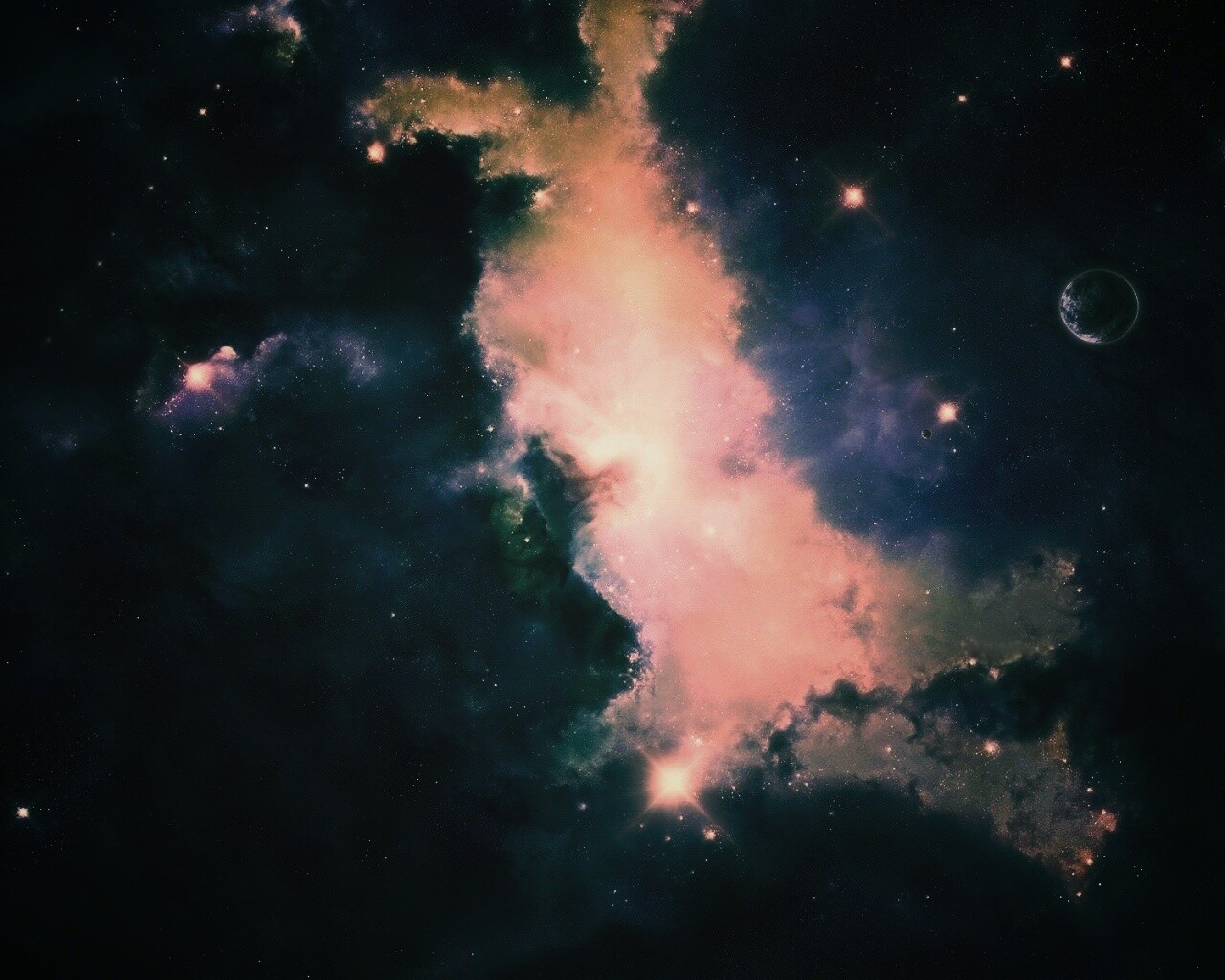 Туманность в далёком космосе обои