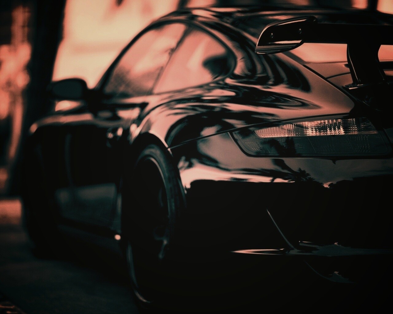 Черный порш обои