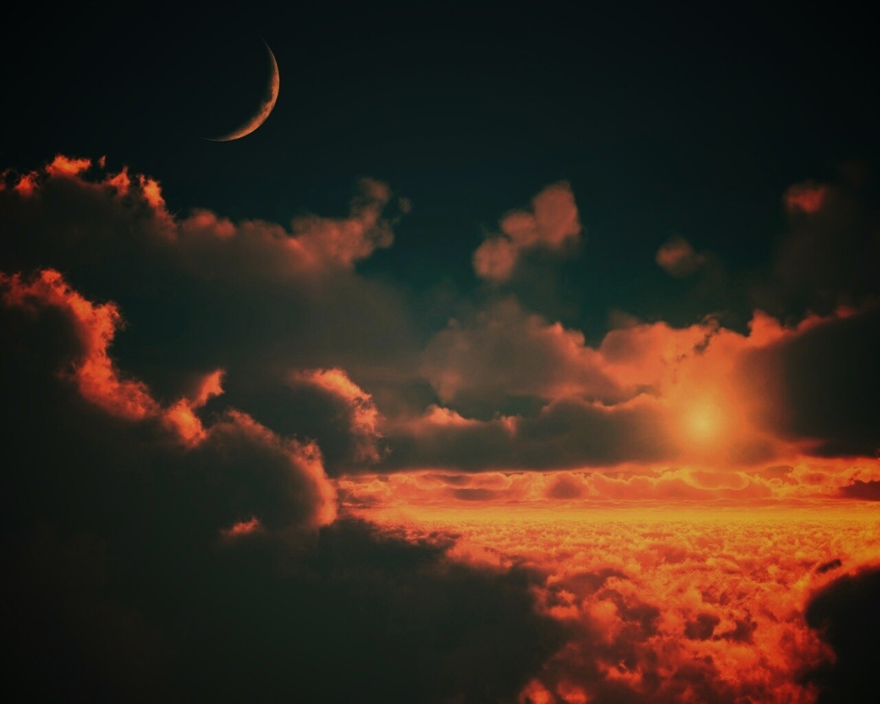 Над облаками обои