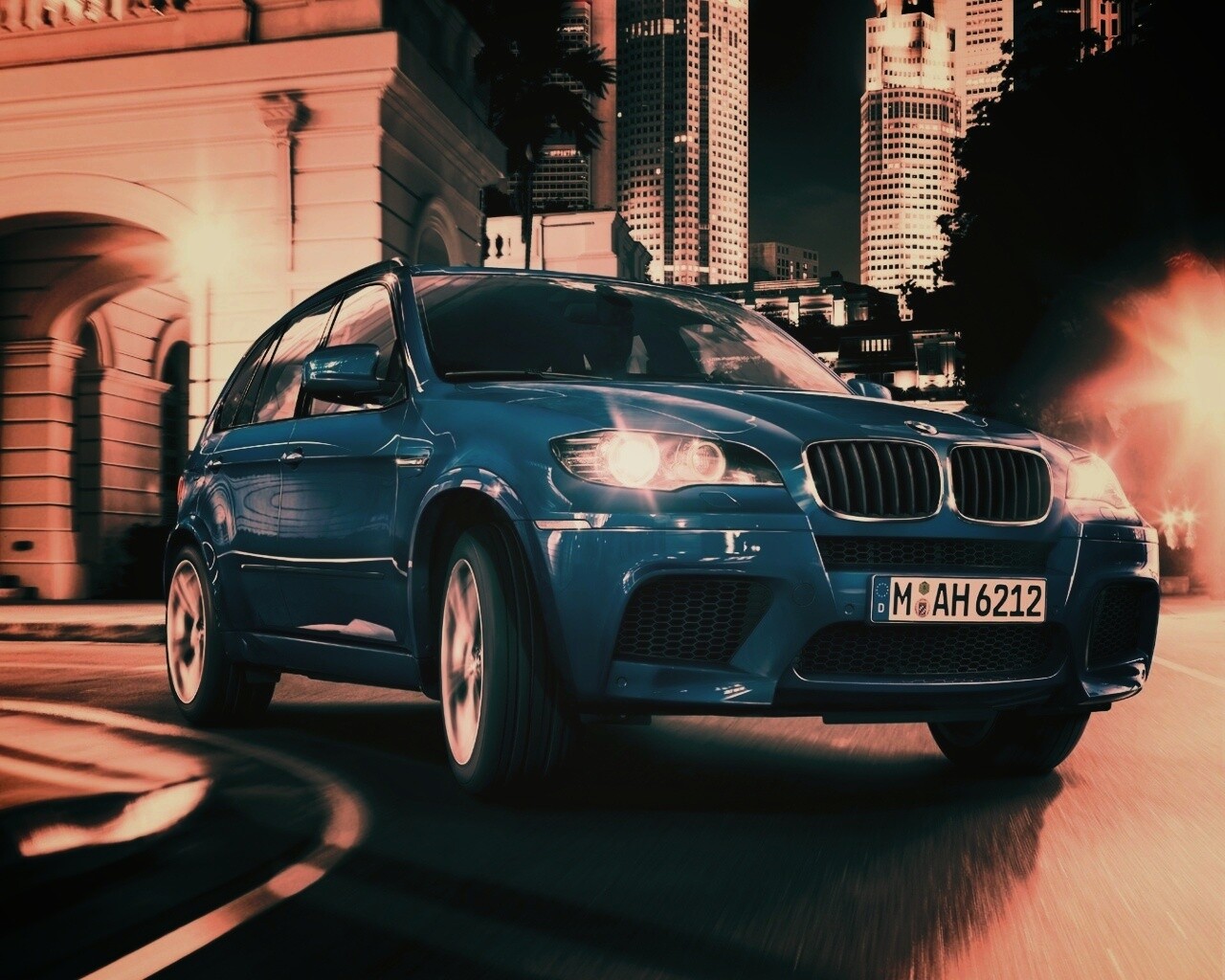 Синий кроссовер BMW обои