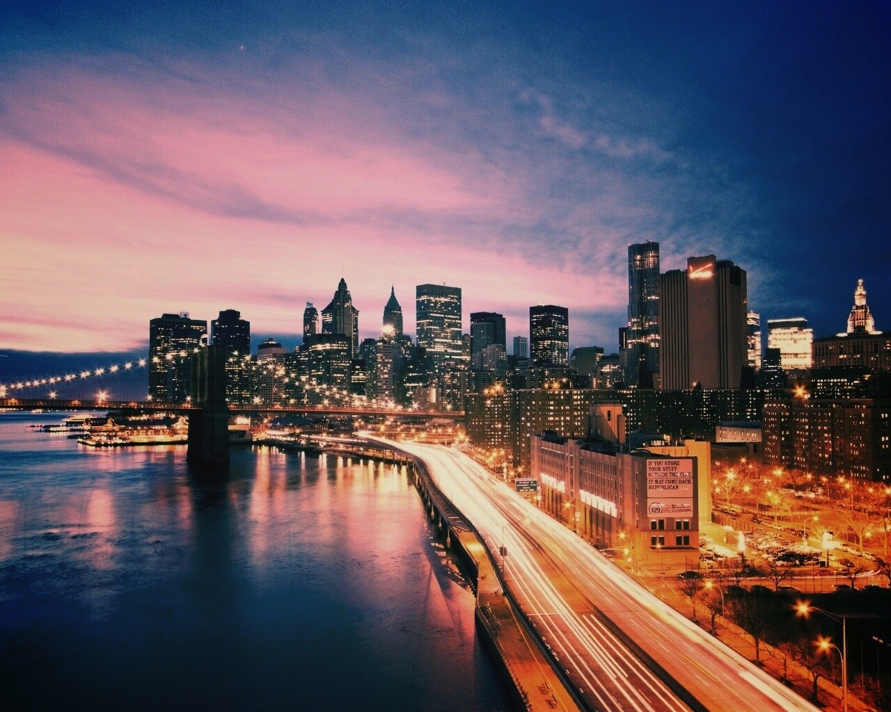 Город светит окнами в ночи обои