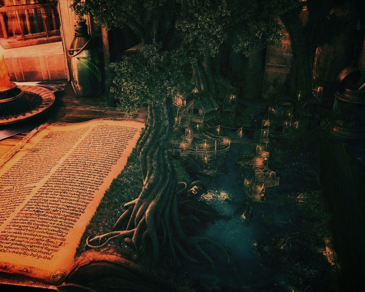 Волшебный мир на страницах книги обои