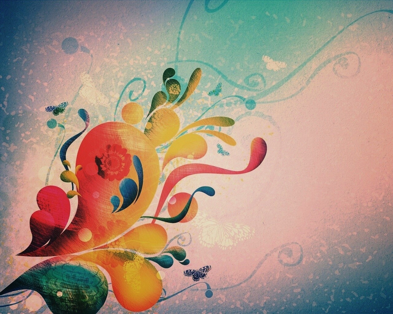 Радужный всплеск обои