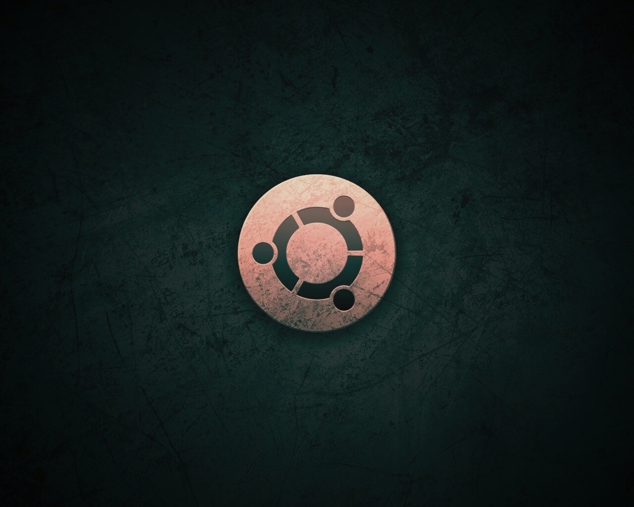 Логотип убунту из металла обои