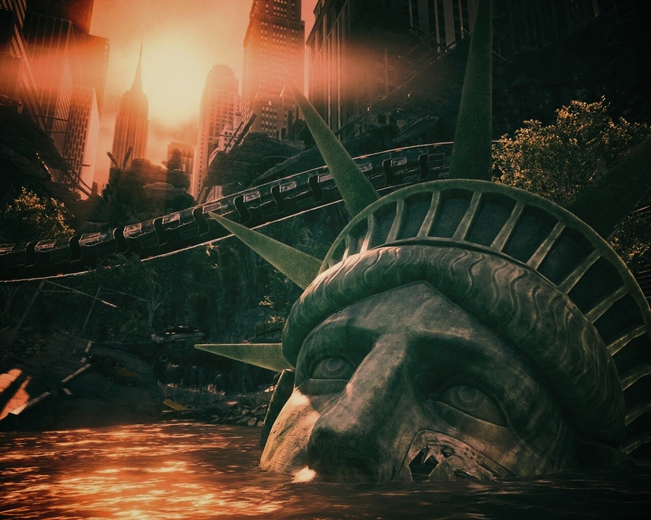 Руины статуи свободы в Crysis обои