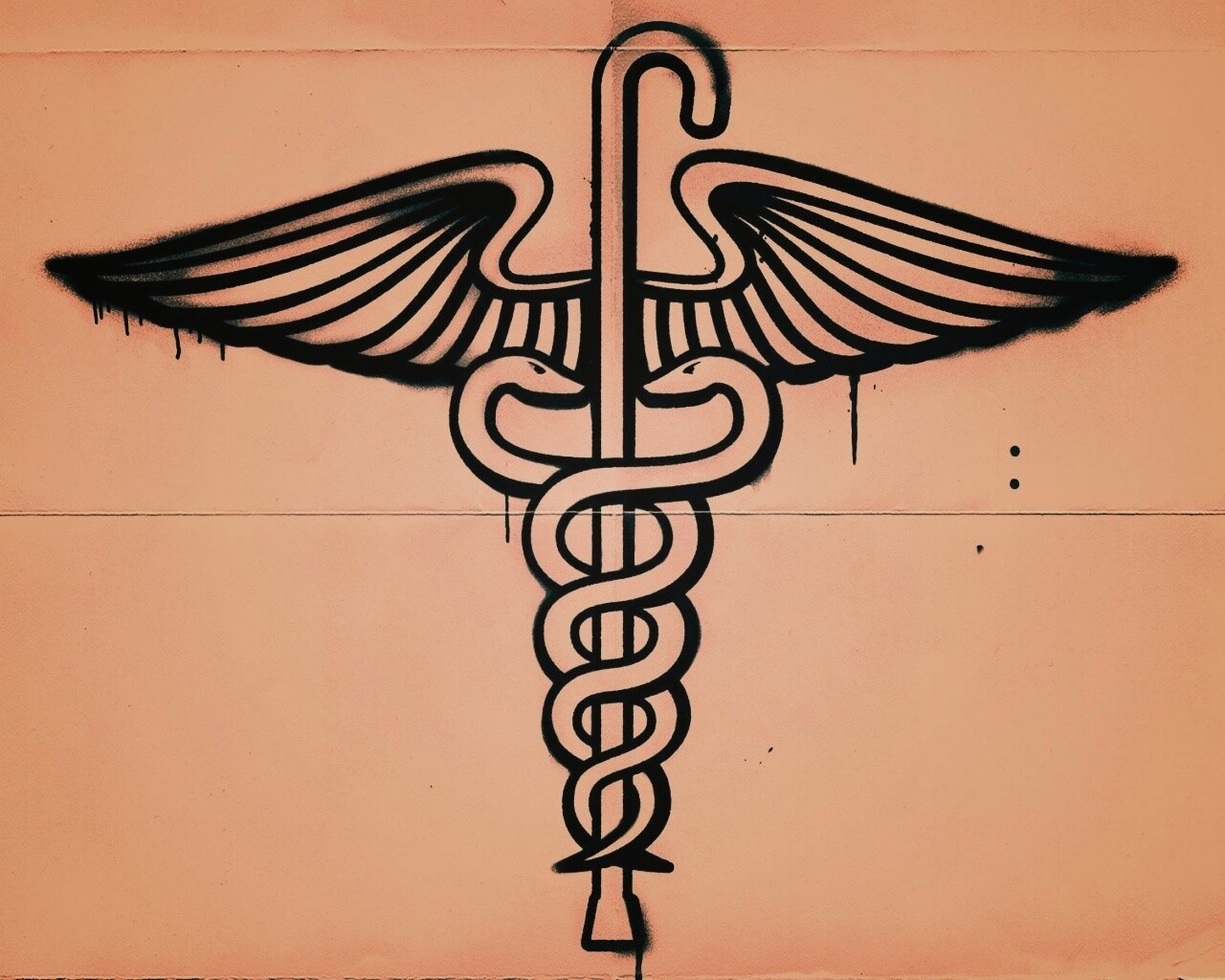 Змеи на трости — граффити обои