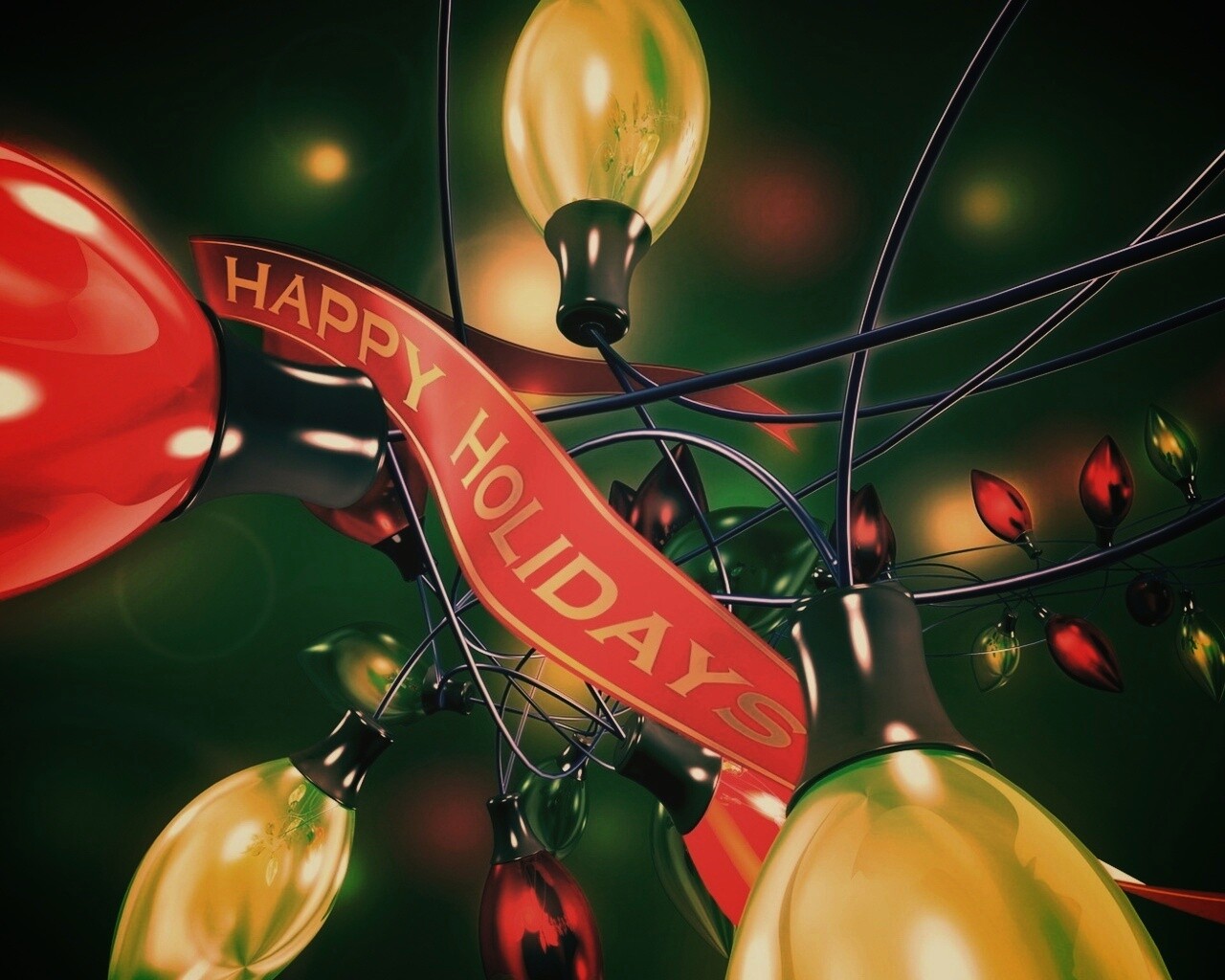 Гирлянда в 3D обои