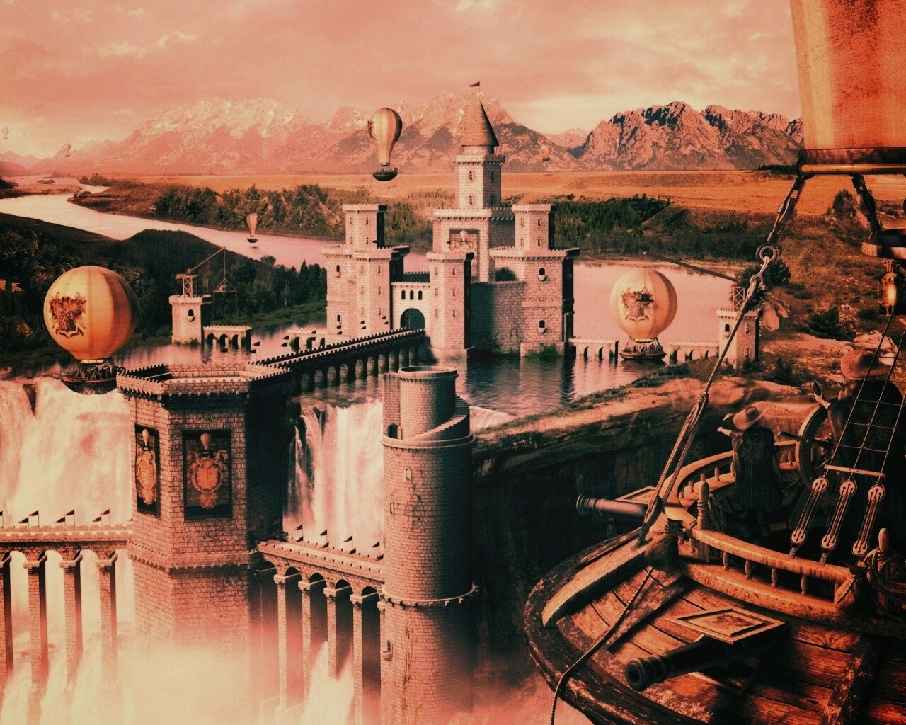 Замок-дамба обои