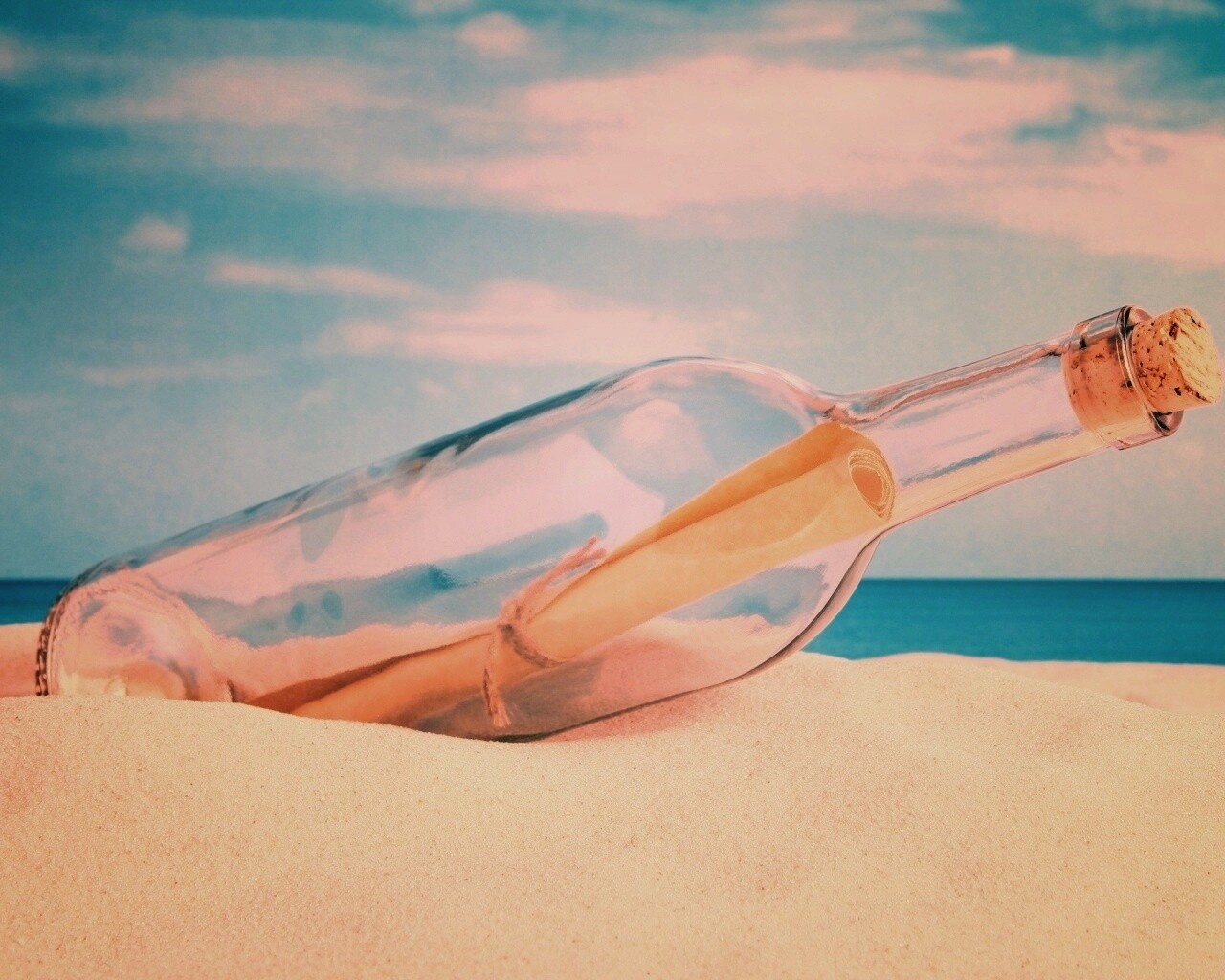 Послание в бутылке обои