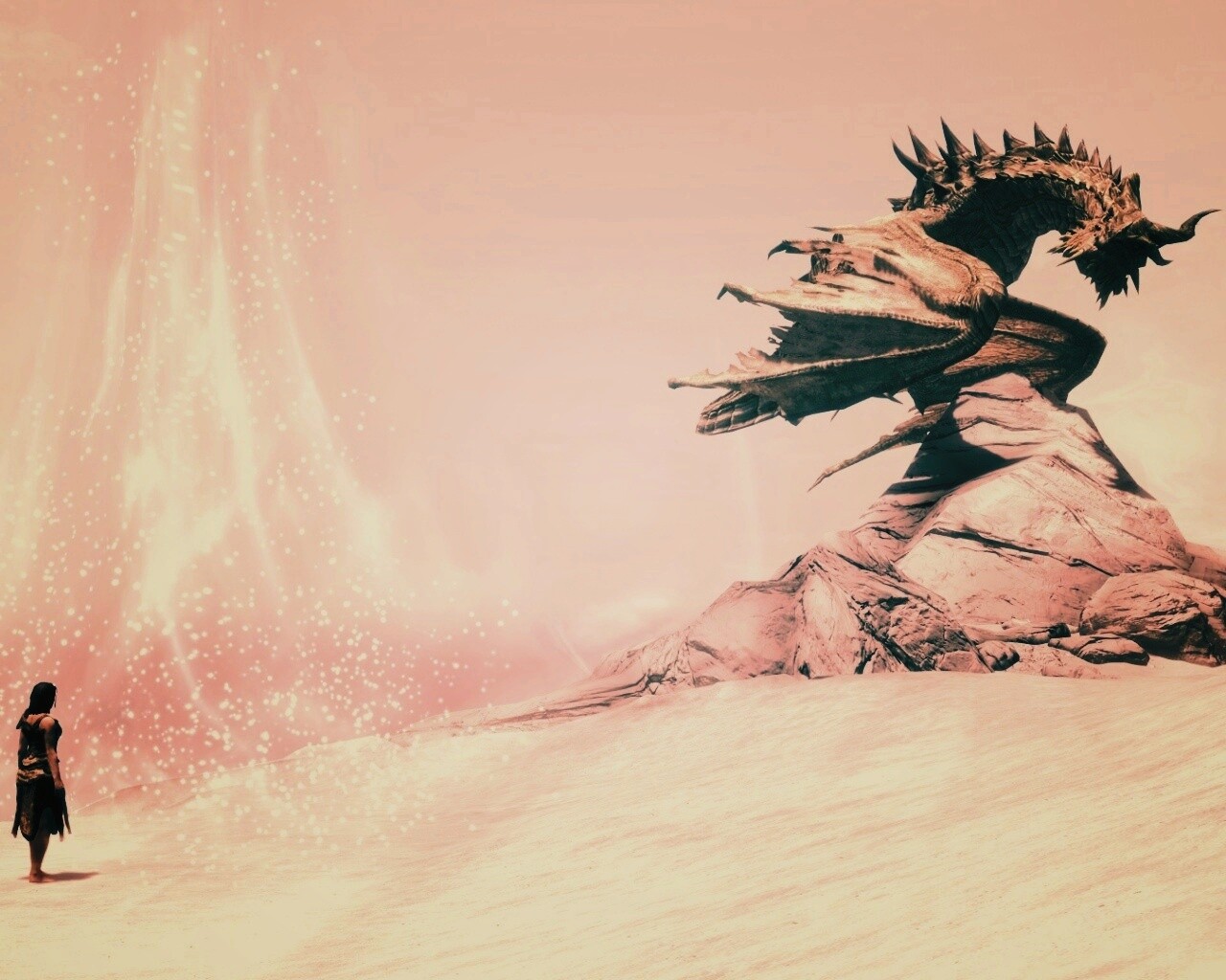 Человек и дракон обои