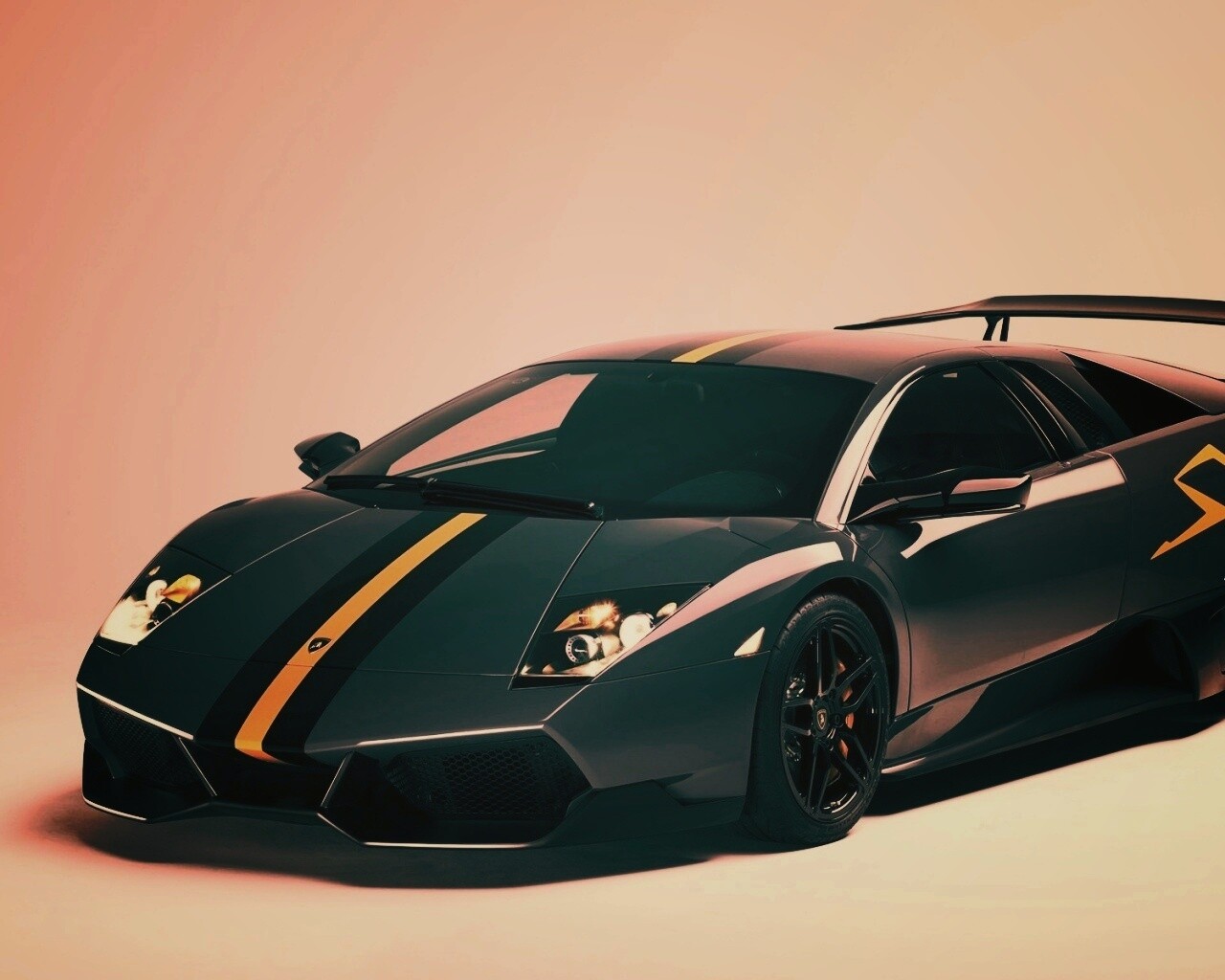 Черная Ламборджини обои