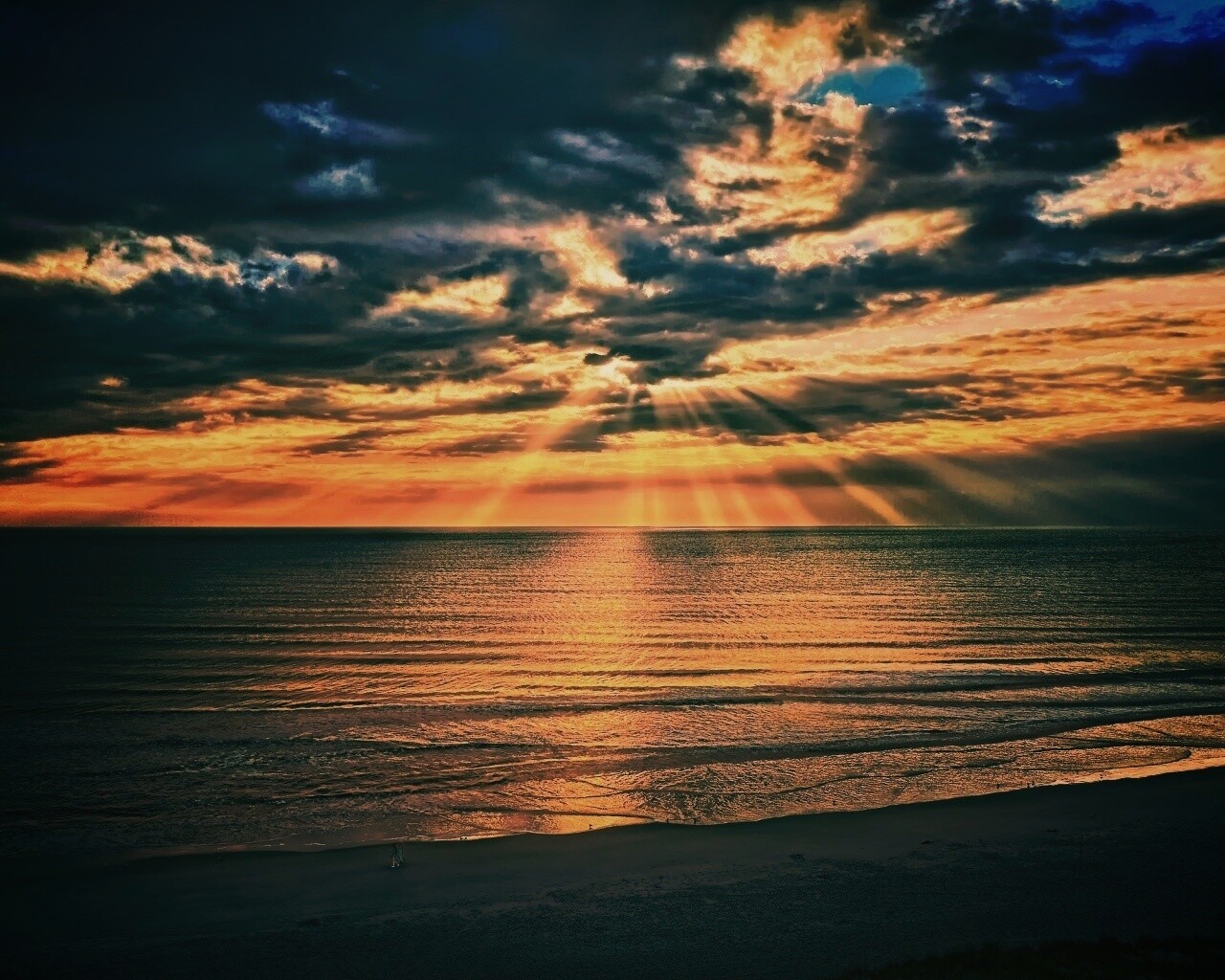 Красивый закатный берег обои