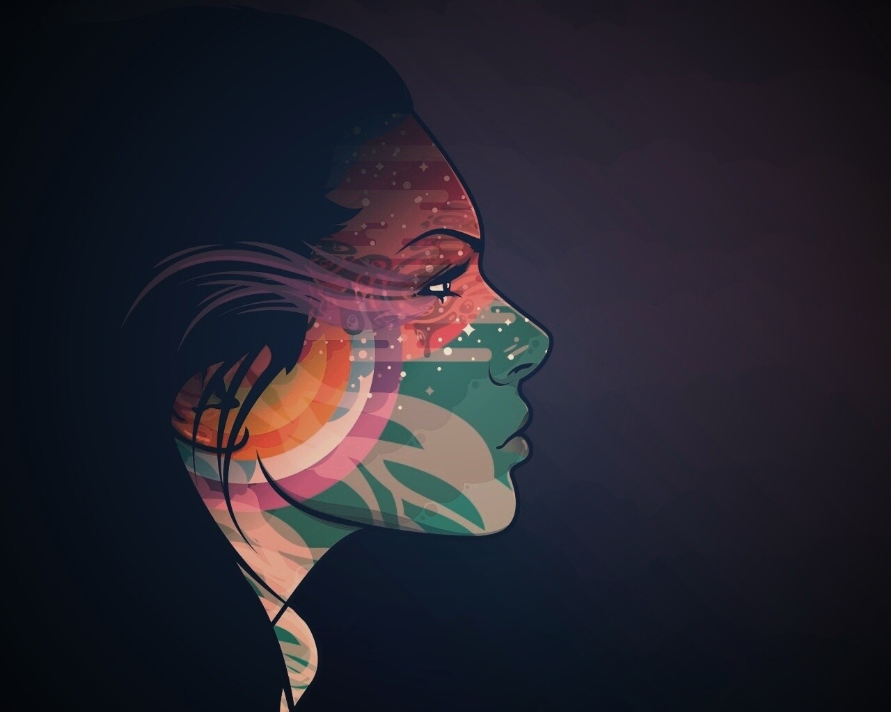 Профиль девушки обои