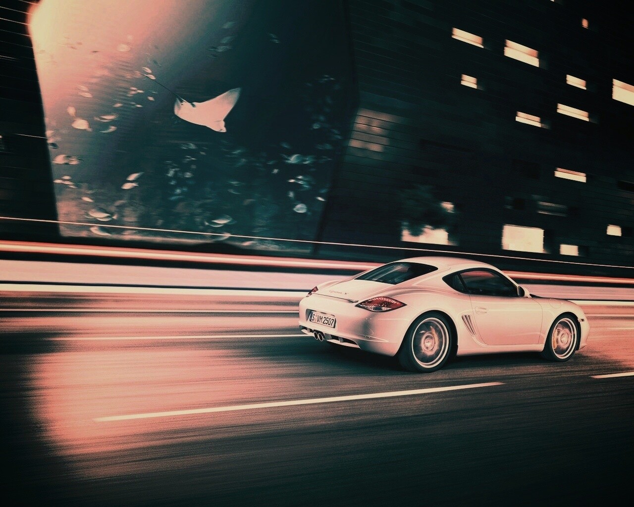 Porsche на трассе обои