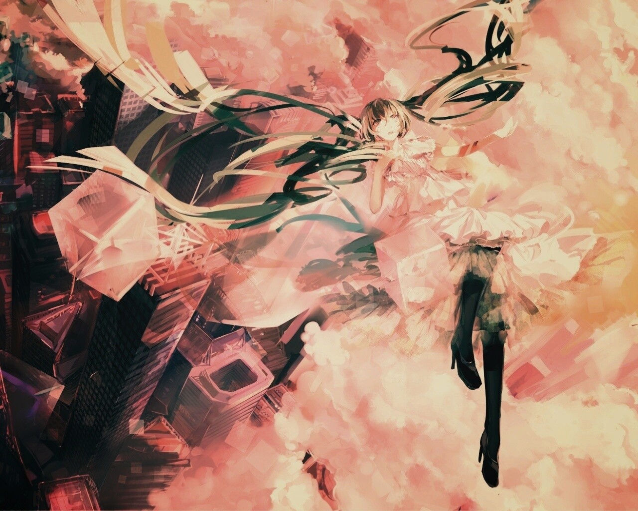 Hatsune Miku в небе обои