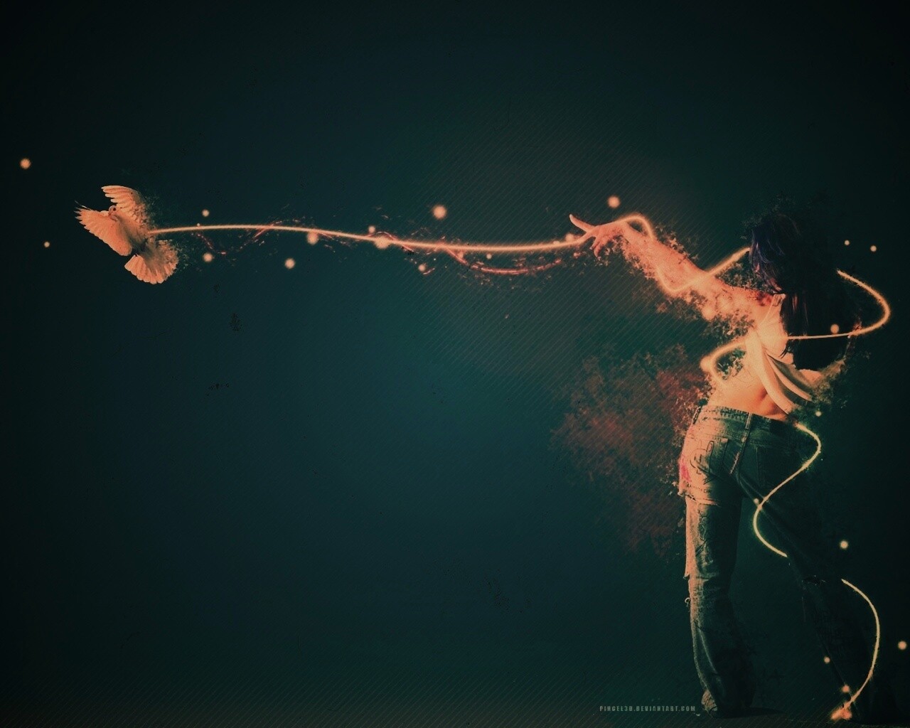 Девушка с бабочкой обои