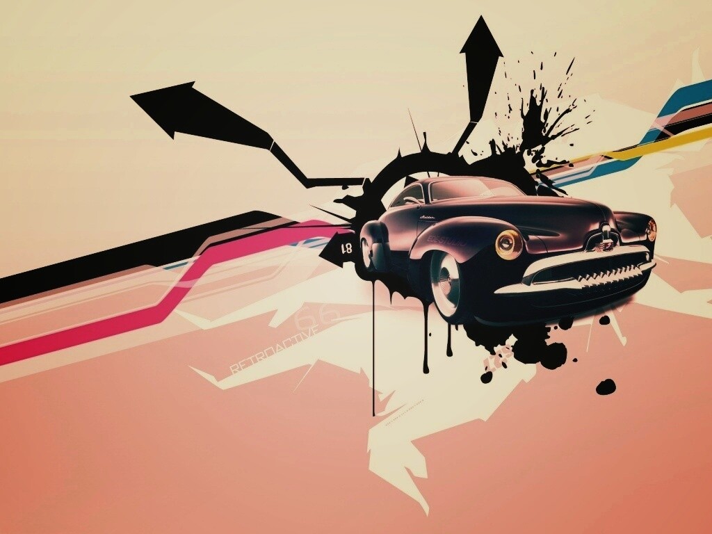 Абстракция с ретро авто обои