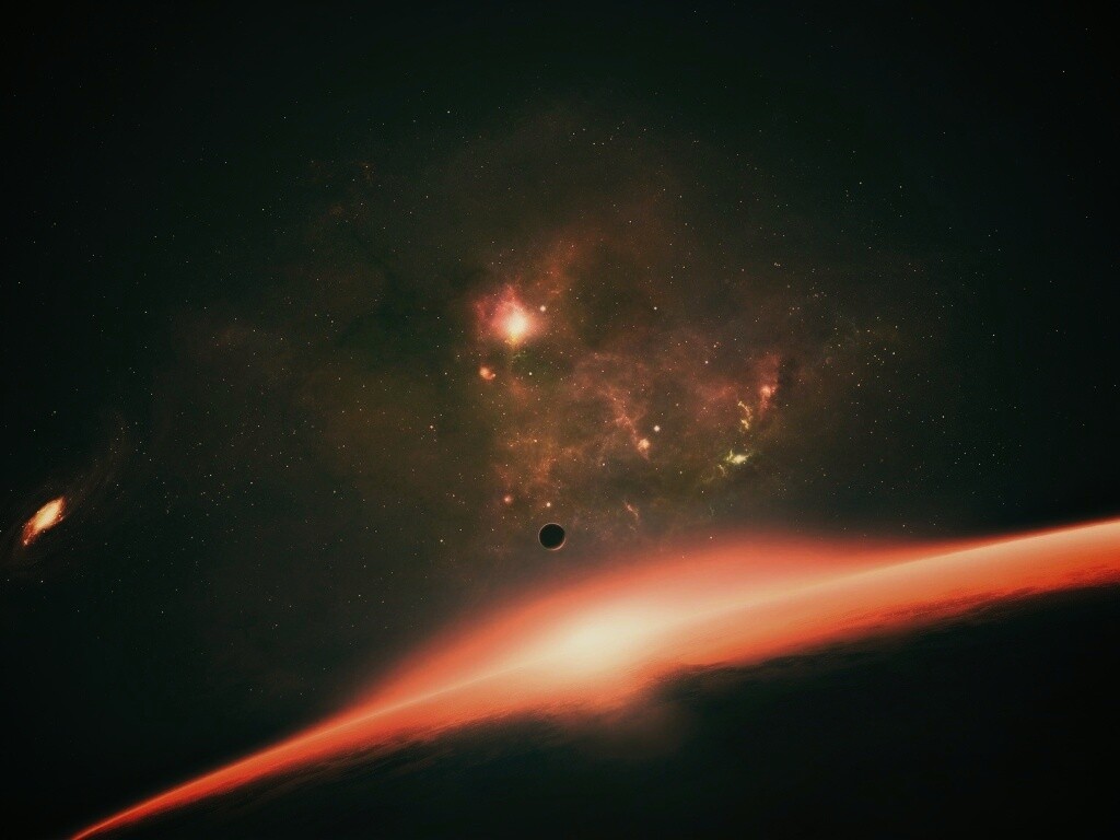 Восход в космосе обои