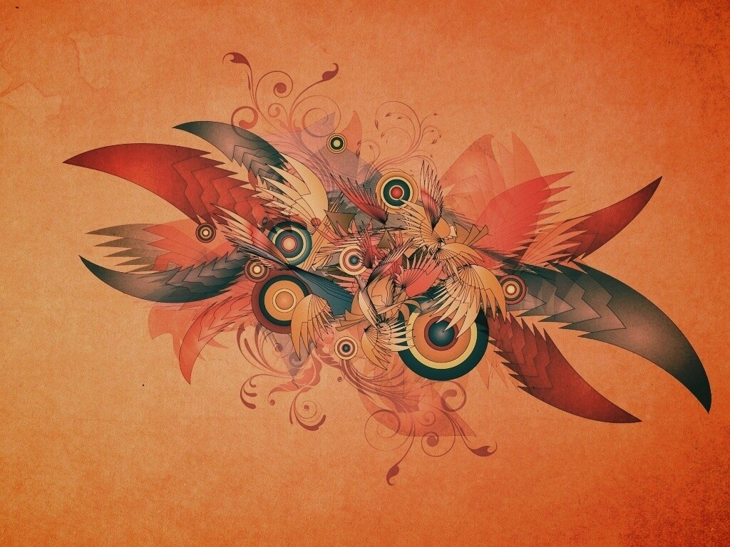 Перья и круги обои