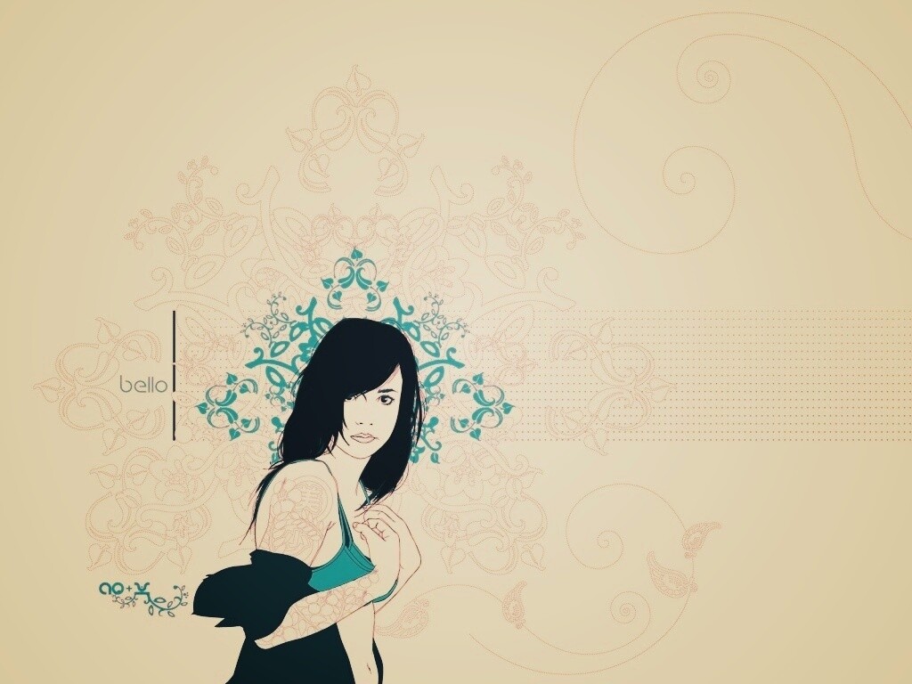 Векторная девушка обои