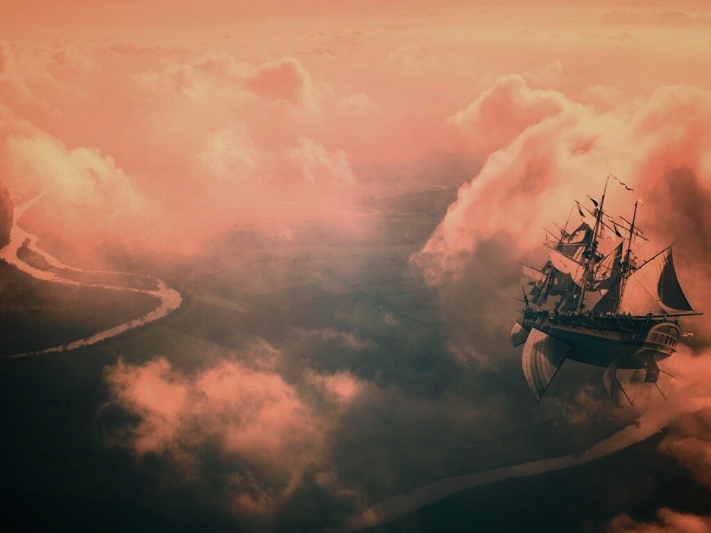 Летающий корабль обои