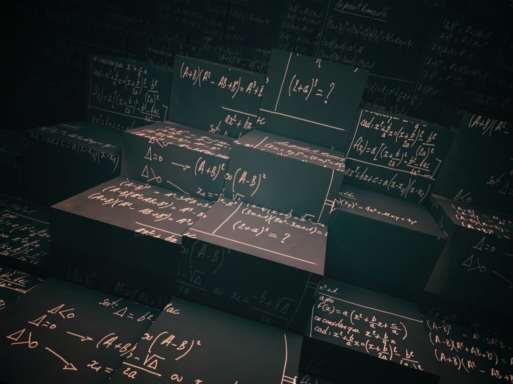 Черные кубы в уравнениях обои