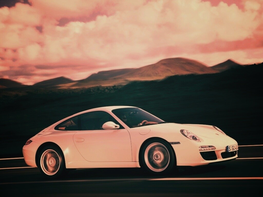 Белый порш обои