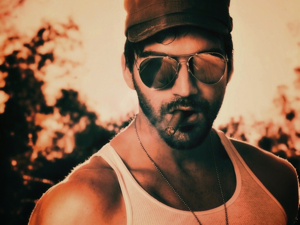 Суровый парень с сигарой обои