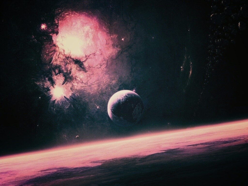 Черный космический туман обои