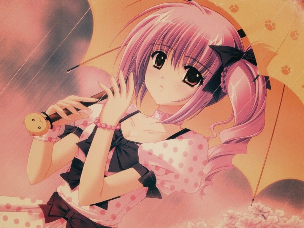 Девочка с зонтиком обои